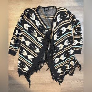 Angie Black and White Geometric Cardigan